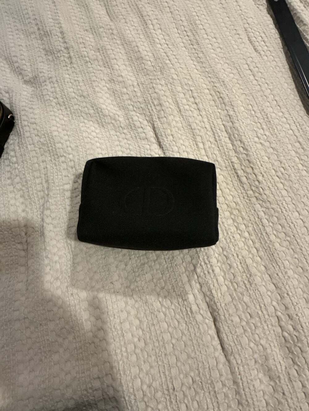 Dior Beauty Black Canvas Cosmetic Makeup Pouch with CD Logo
